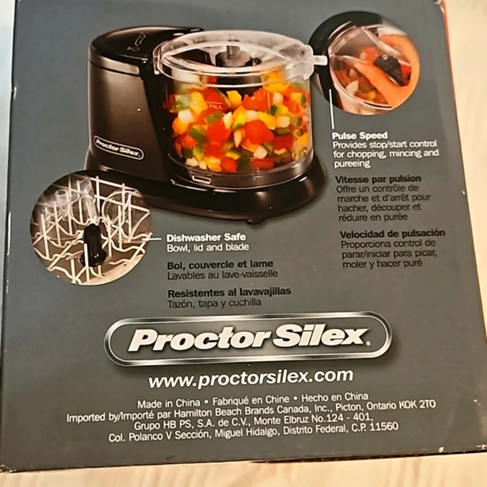 Proctor Silex Durable Food Chopper 1.5 Cup Capacity New in Box